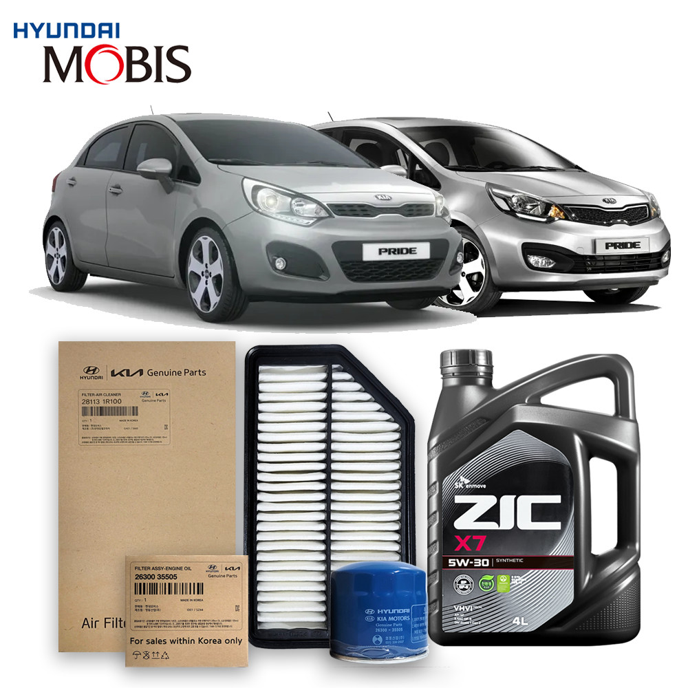 올뉴 더뉴 프라이드 UB (11-17년식) 1.6 가솔린 순정필터+지크오일 5W30 3종, 1개 60,180원