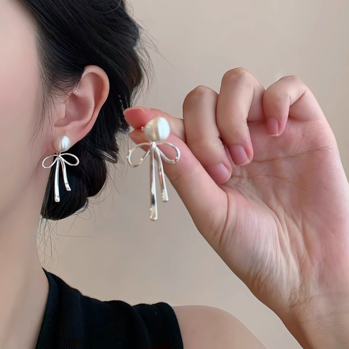 비비드칙 투웨어 리본 호주 진주 925은 드롭 귀걸이 20,560원