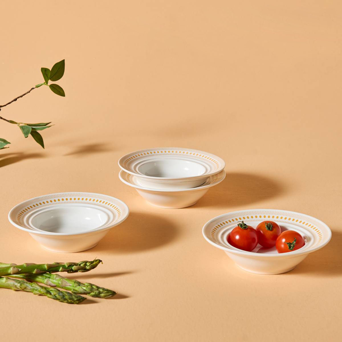 코렐코디네이츠 로즈몬트 찬기 126 x 30 mm, 아이보리 + 오렌지, 4개 38,070원