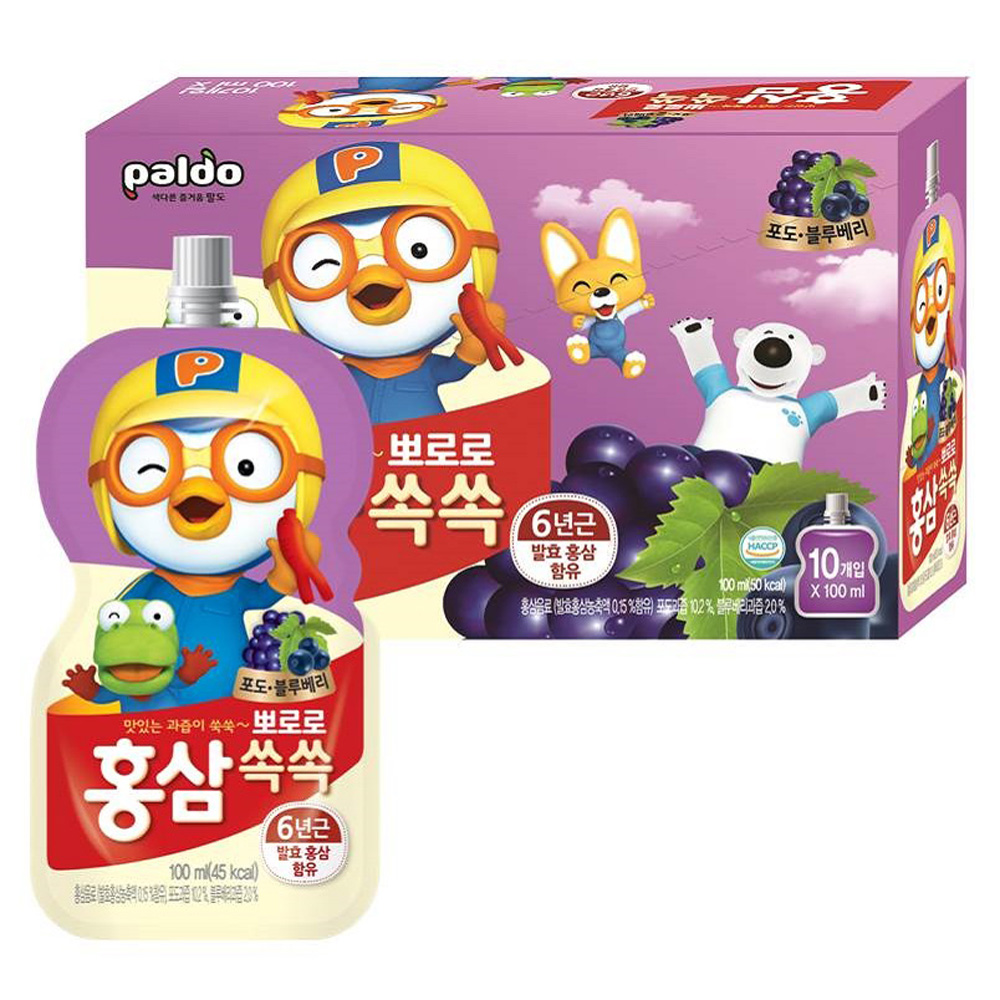 팔도 뽀로로 홍삼쏙쏙 포도 블루베리 5,950원