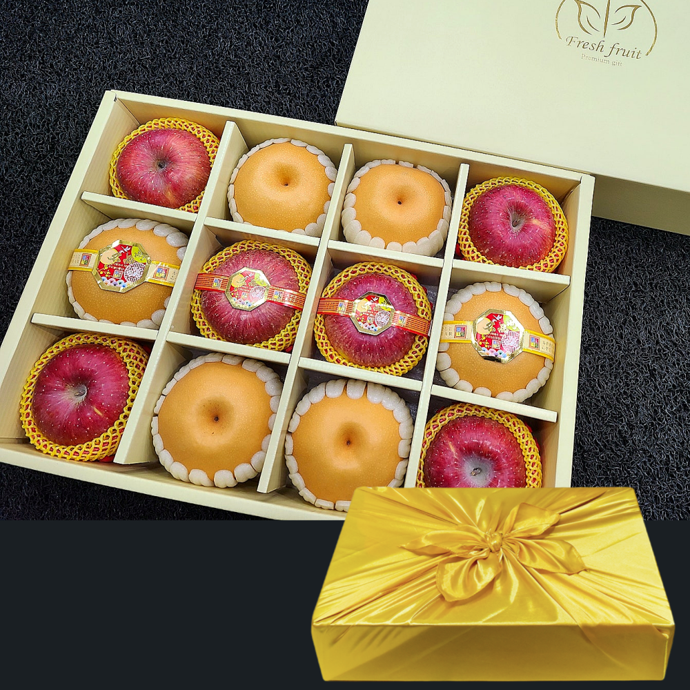 웅이과일 추석 설날 제수용 명품 사과 배 혼합 과일선물세트 보자기포장 12과사과배세트 93,800원