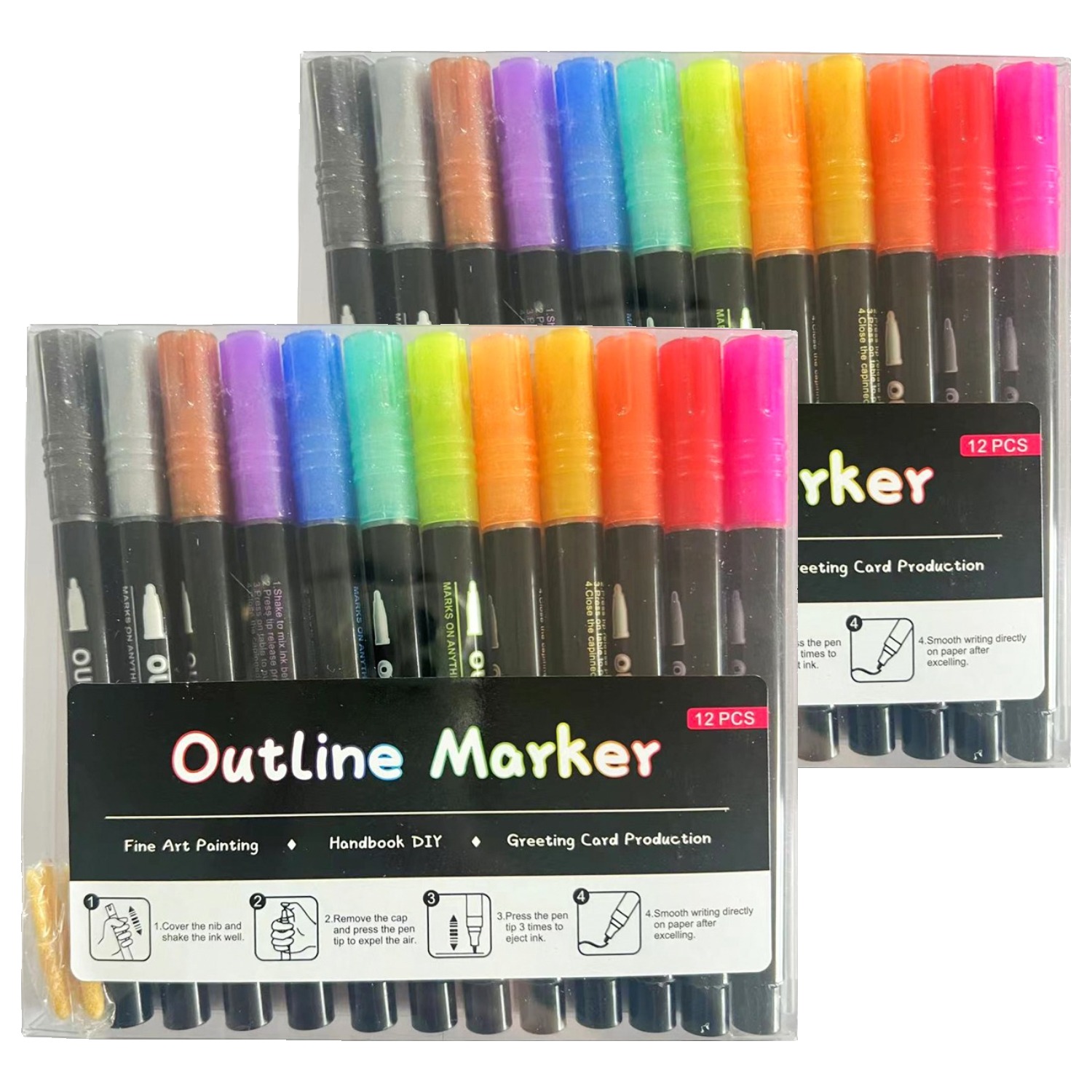 코히모 아웃라인 메탈릭 윤곽 펄 컬러 마카펜 4W078 17,100원