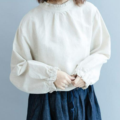 퀸앤조이 미녀77 프릴 차이나넥 앞뒤 반전 셔츠 블라우스***SSK무역*** 39,800원