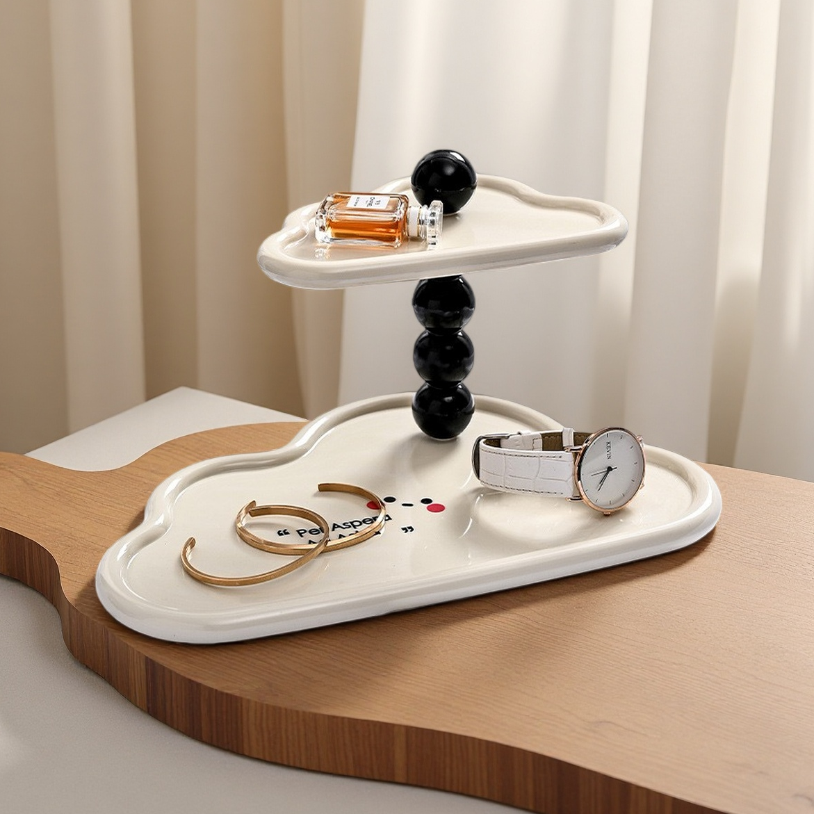 APOIO 2단 화장품 향수 차키 인테리어 트레이 현관 거실용 액세서리 소품 수납 11,110원