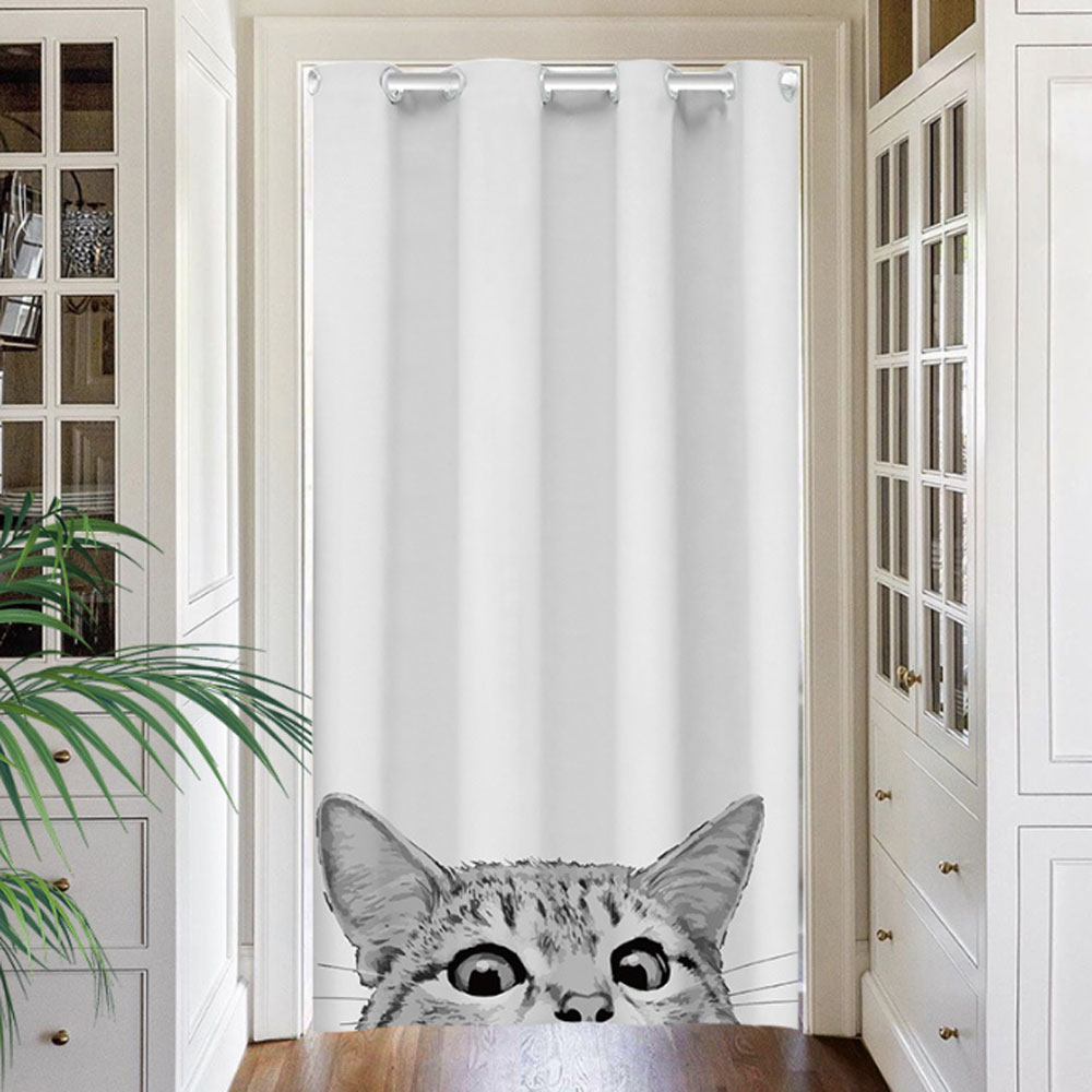 지앤와이 흑백 고양이 롱 도어 가리개 커튼 39,890원