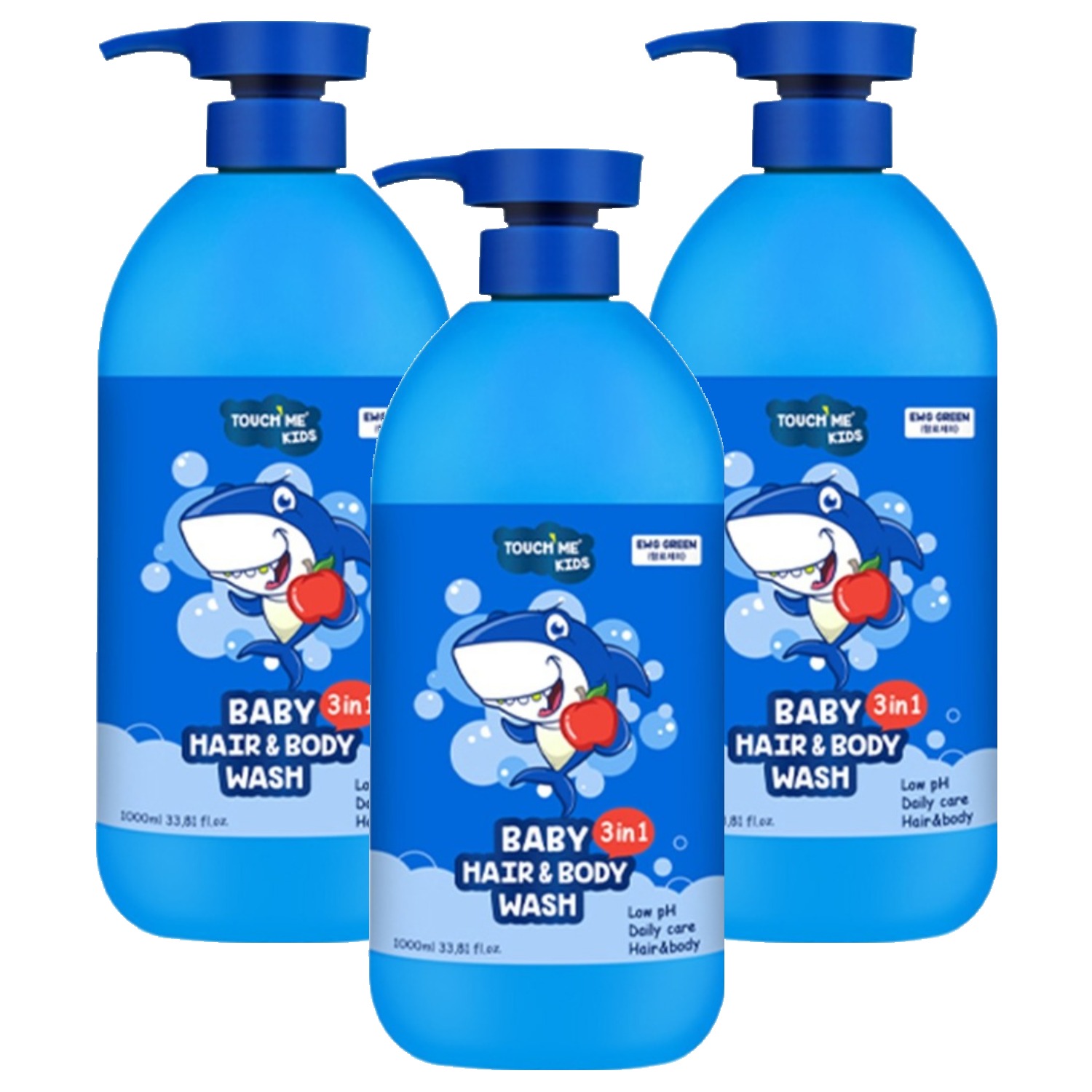 터치미 키즈 베이비 3in1 올인원 헤어 앤 바디워시, 1L, 3개 28,900원