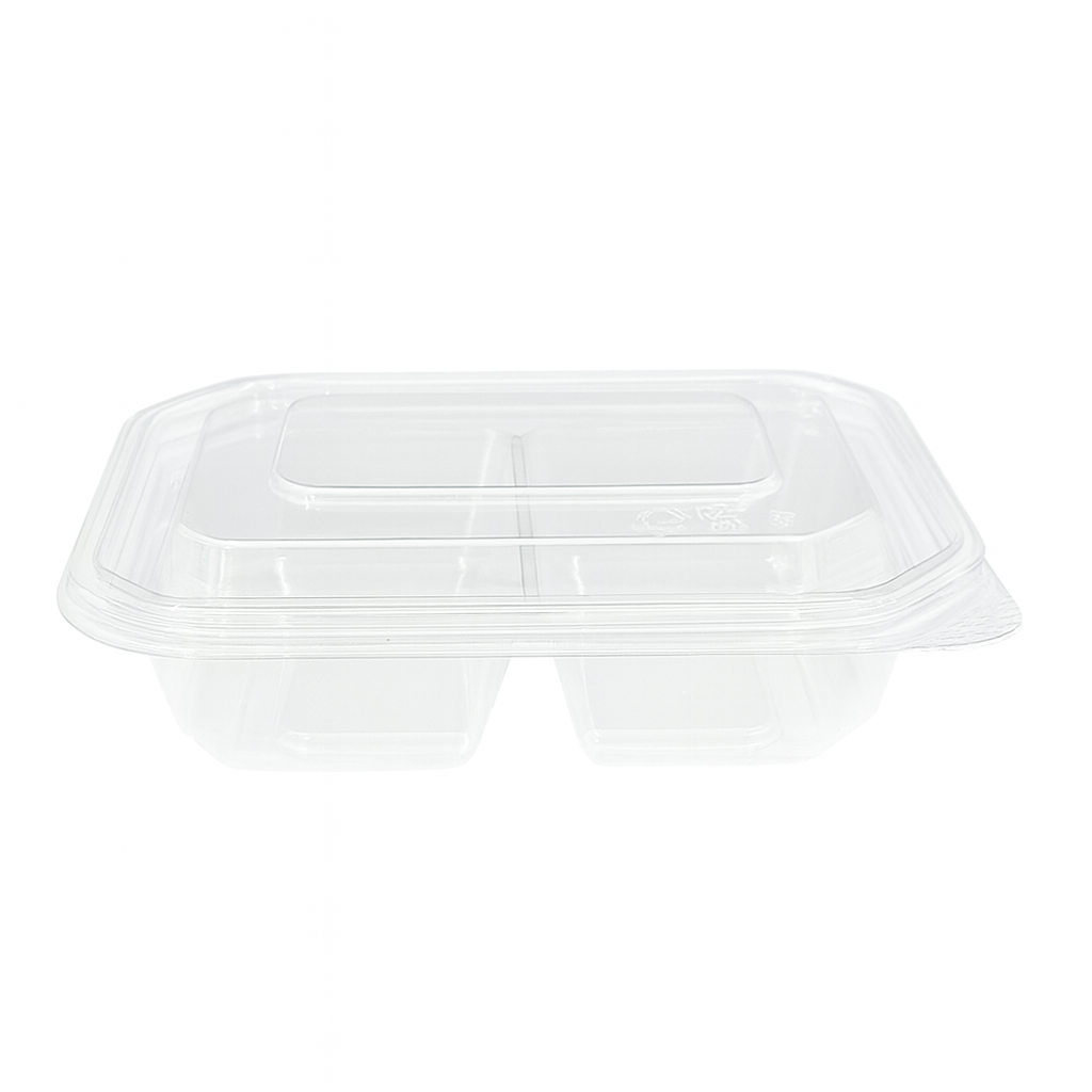 사각반찬2구 반찬소분용기 2칸반찬용기 (지담202-2) 투명 100세트, 100세트, 투명(돔뚜껑) 21,200원
