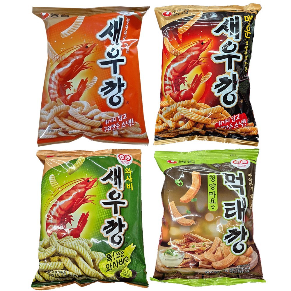 농심 새우깡4+매운새우깡4+와사비새우깡4+먹태깡4, 새우깡4+매운새우깡4+와사비새우깡4+먹태깡4 22,200원