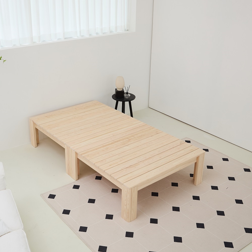 바르숲 무절 무헤드 높은 평상형 편백나무 통원목 침대 프레임 평상높이 400 446,000원