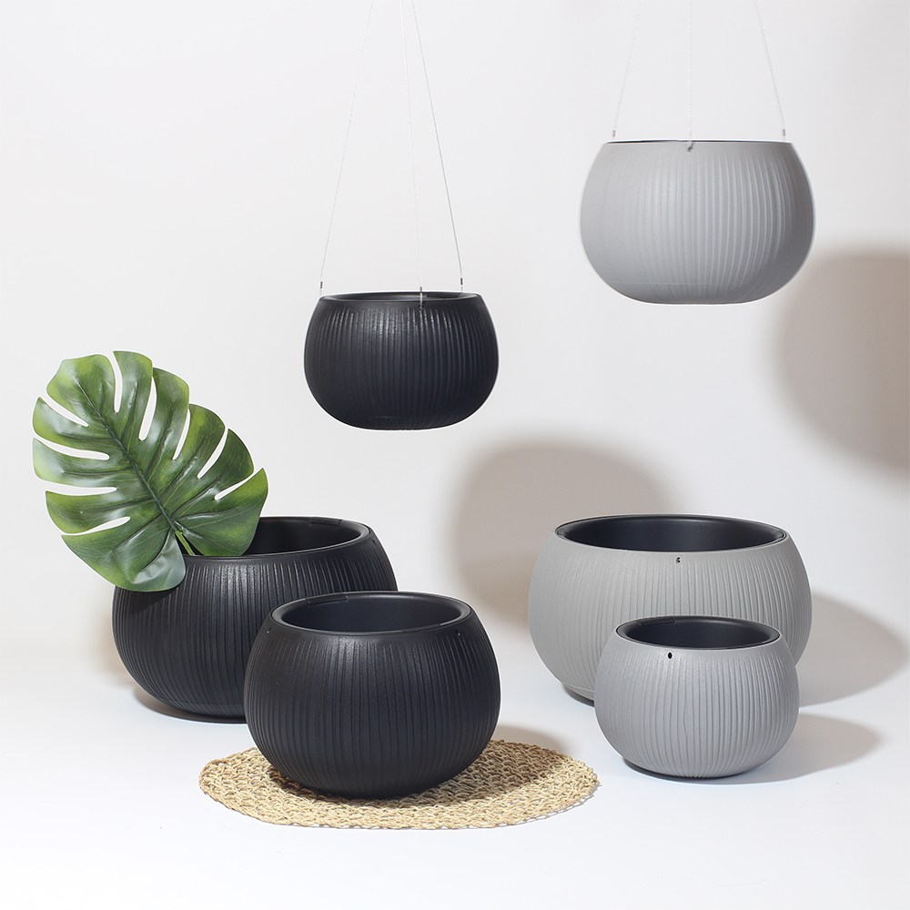 홈플랜츠 대형 플라스틱 모던 북유럽 행잉화분 벽화분 벽걸이 플랜테리어 검정 공중 화분 걸이 34,000원