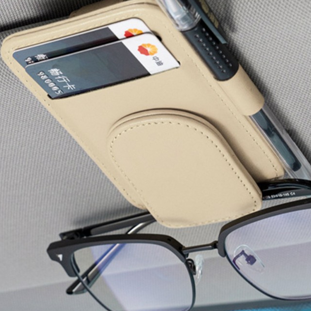 CTR 차량용 선글라스 선바이저 거치대 안경 케이스 가죽 클립 홀더 카드형 8,900원