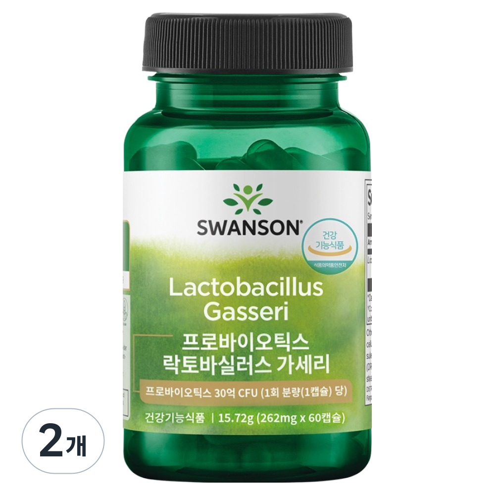 스완슨 프로바이오틱스 락토바실러스 가세리 유산균 15.72g, 60정, 2개 34,000원