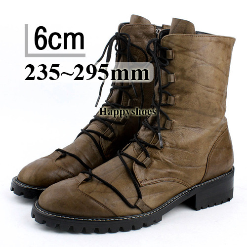 JY-HJ 47-96 빈티지 브라운 남성앵글부츠 천연소가죽 핸드메이드 워커부츠 키높이굽 4cm 5cm 6cm 248,000원