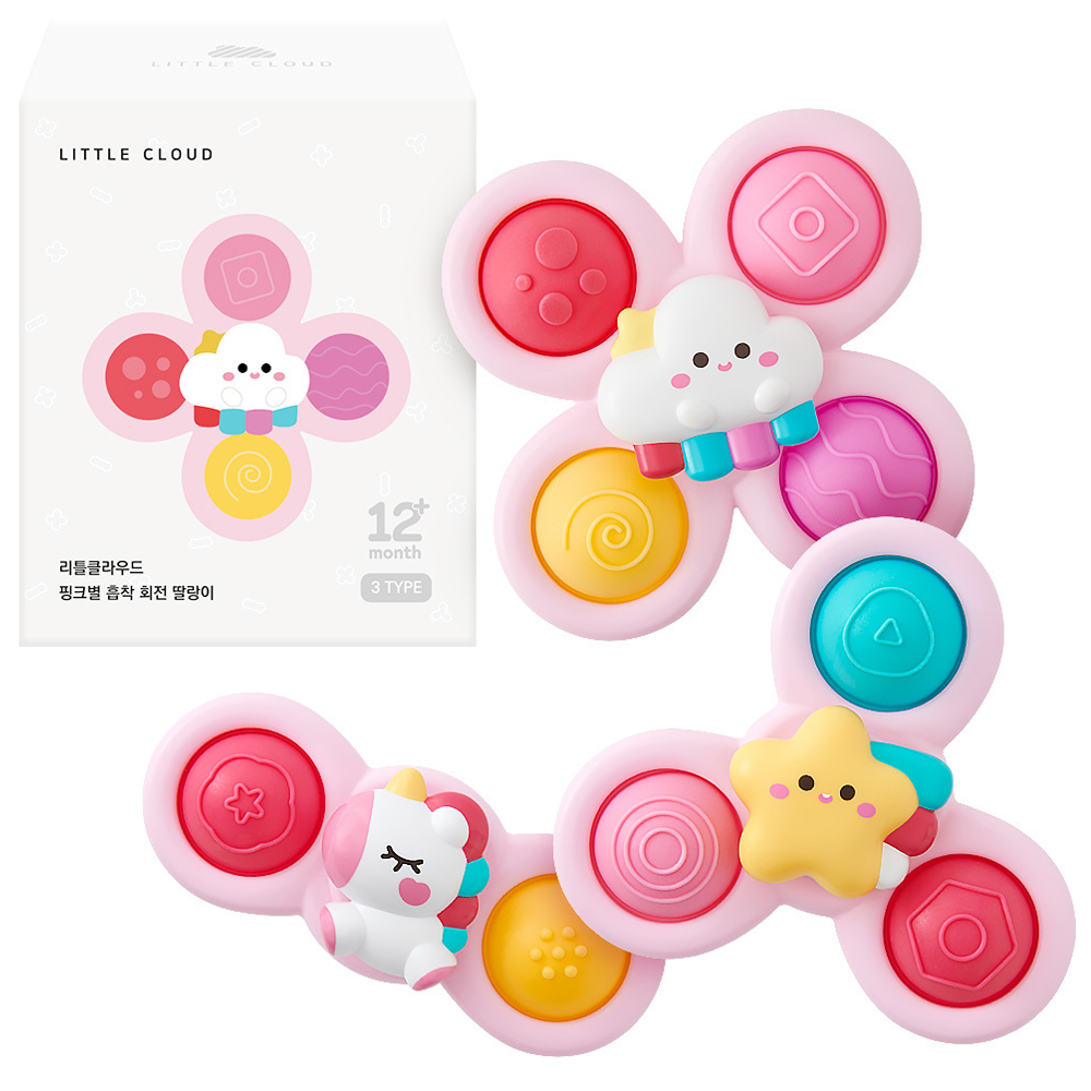 리틀클라우드 유아용 핑크별 흡착 회전 딸랑이 3종 세트 10,260원