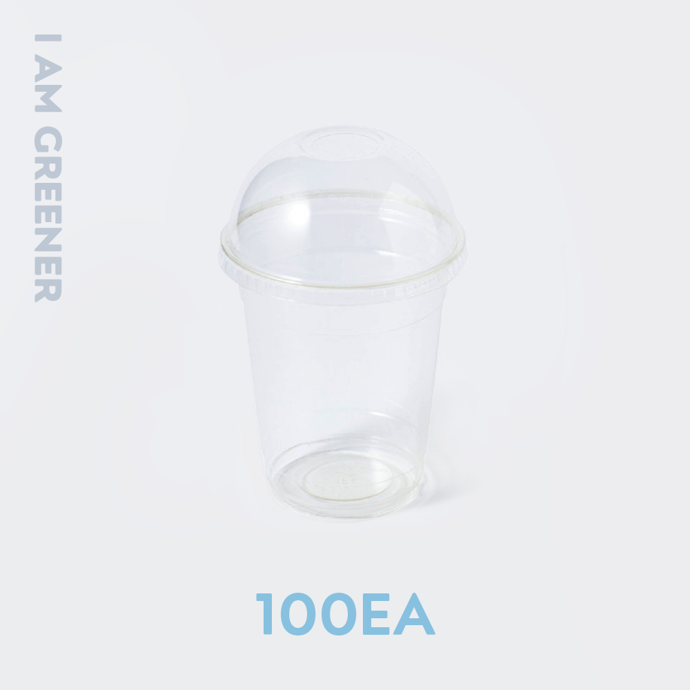 아이엠그리너 친환경 PLA 투명 무지 아이스컵 + 돔뚜껑 세트 50개입 23,100원