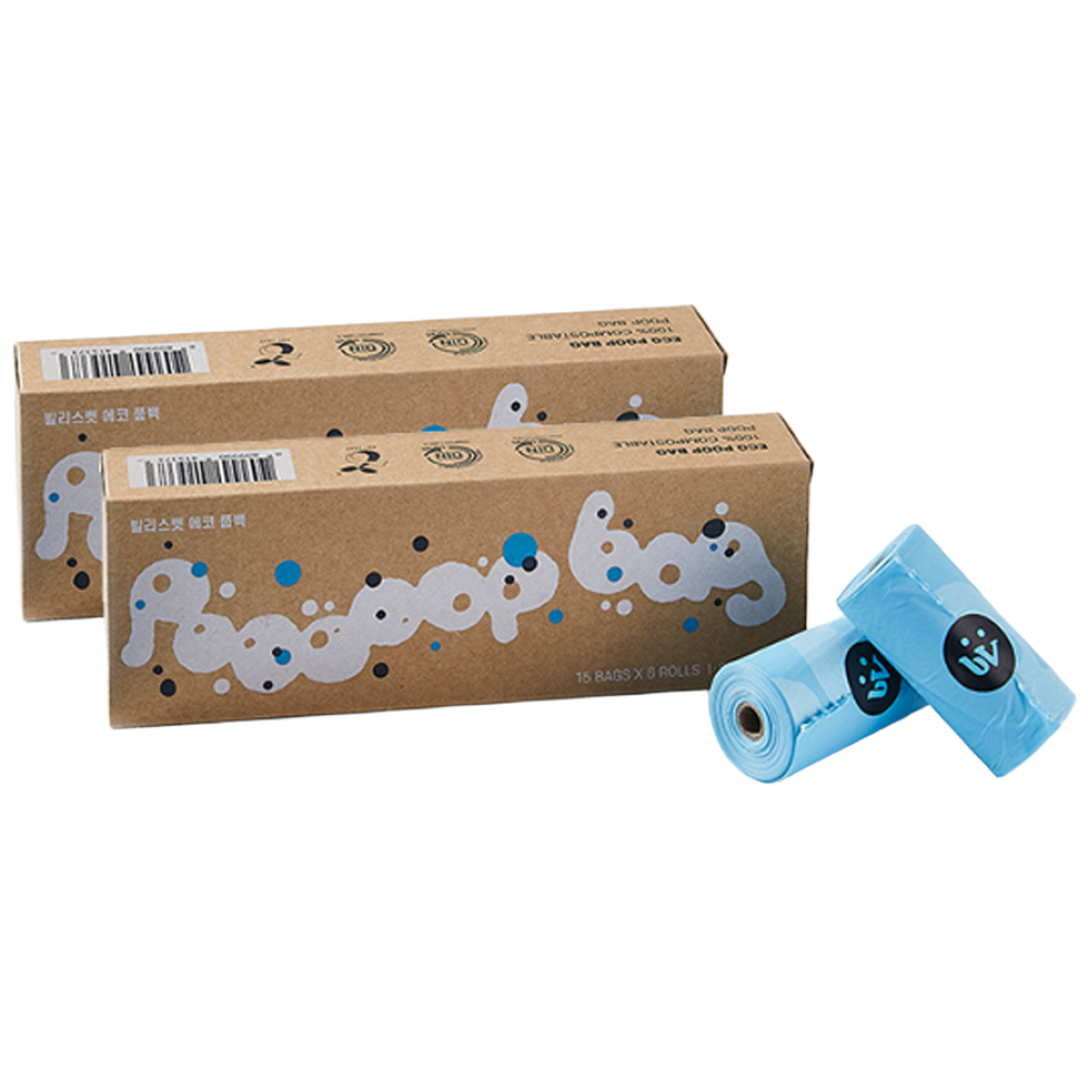 빌리스벳 강아지 생분해 에코 풉백 12롤, 하늘색, 90개입, 2개 15,000원