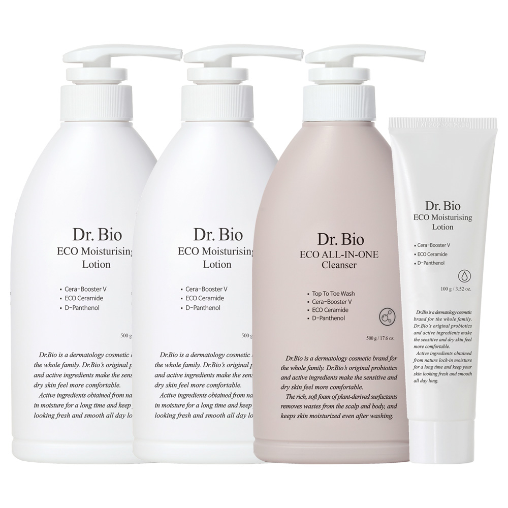 닥터바이오  고보습 센시티브 로션 앤 오일 250g 2개 + 올인원 클렌저 500g 1개 + 에코로션 100g  1개 52,900원