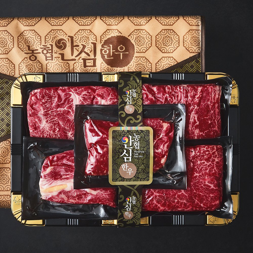 농협안심한우 1등급 등심 200g + 채끝 200g + 갈비살 200g + 부채살 200g + 살치살 200g (냉장) 148,000원