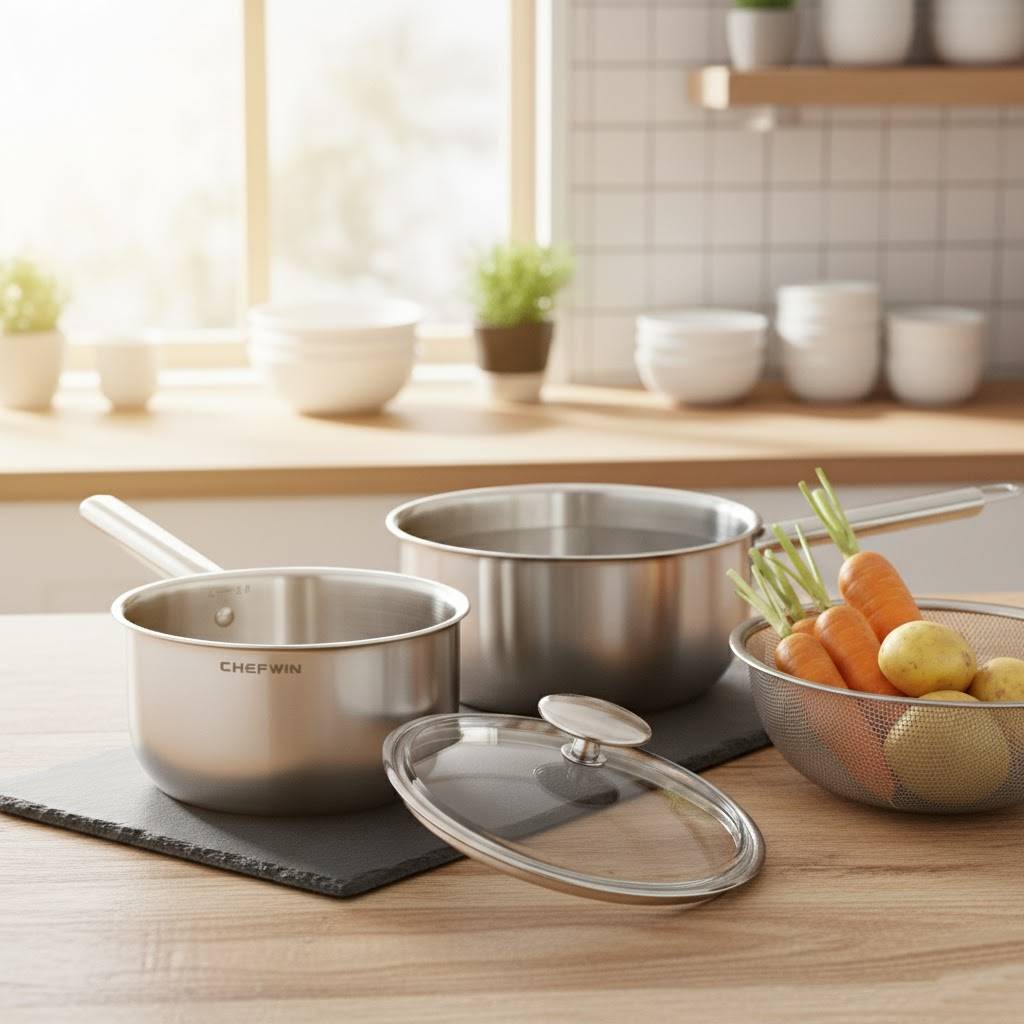 쉐프윈 올인원 통5중 304스텐 이유식 냄비 인덕션 편수냄비 18cm, 1개, 304 스텐, 18cm 75,900원