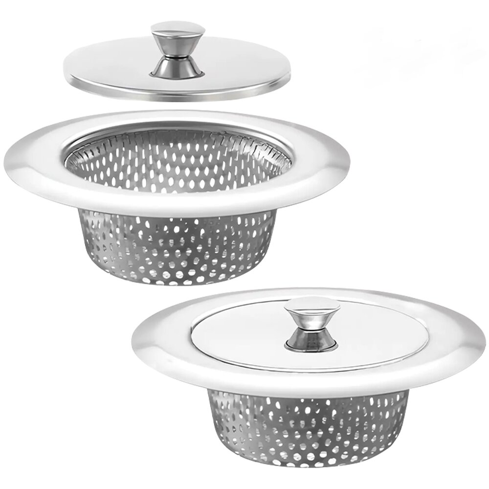 BUZOO 싱크대 배수구망 소형 원룸 싱크대 배수구망 타공핏 스텐거름망, 2개, 은색 17,500원