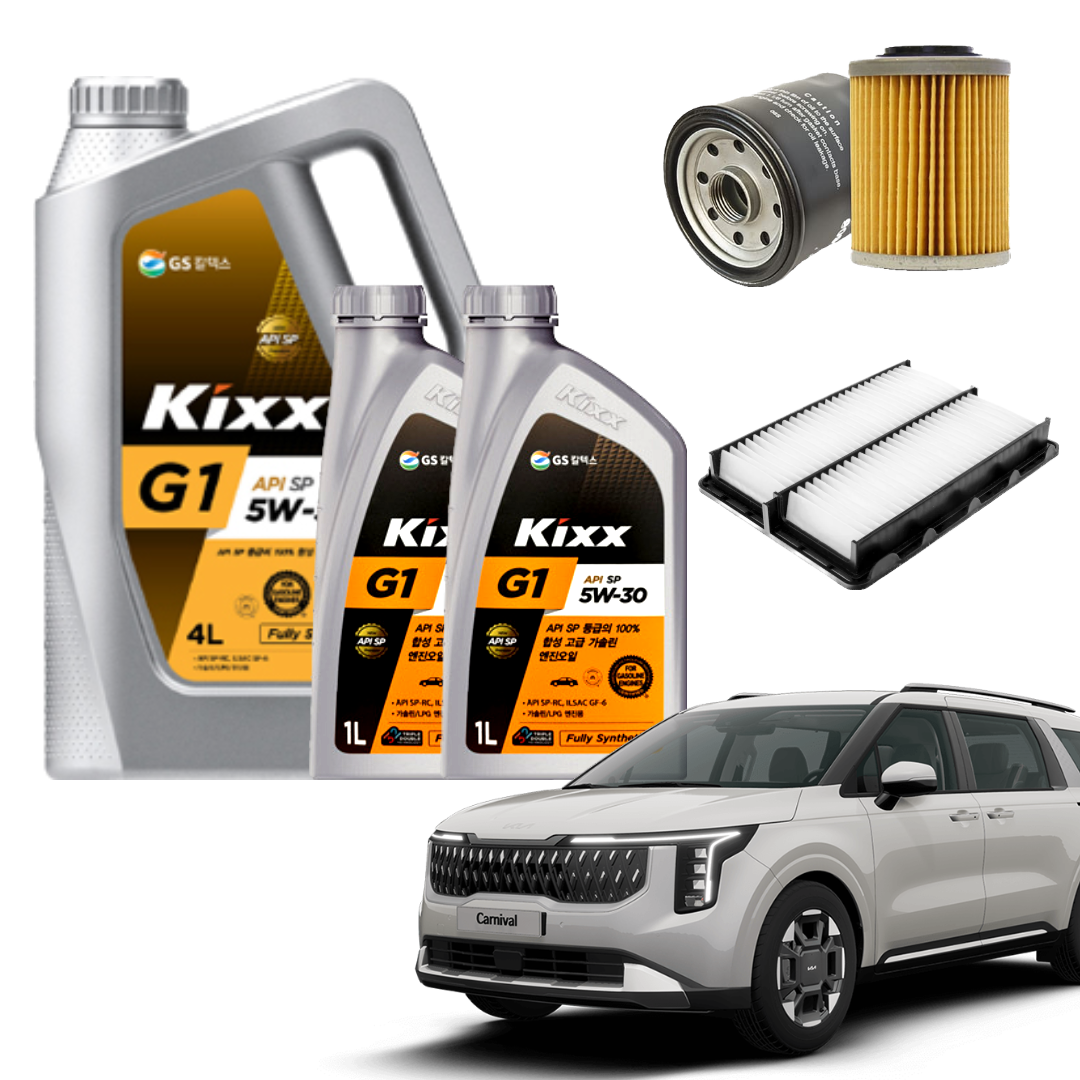 4세대 카니발 KA4 3.5 가솔린 합성 엔진오일세트 킥스 G1 에어필터 오일필터 순정형 호환, 6L, 5w30, 1세트 58,590원