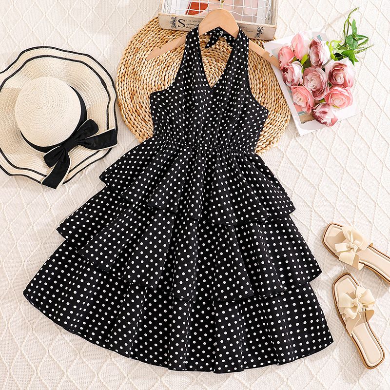 해피유통어린이 여름 민소매 V넥 물방울 층진 원피스 발랄한 드레스14세 이상 XG03 24,550원