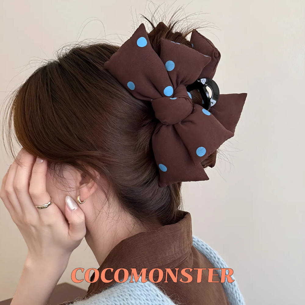 COCOMONSTER 풍성한 대왕 리본 올림머리 헤어 집게핀 13cm 13,500원