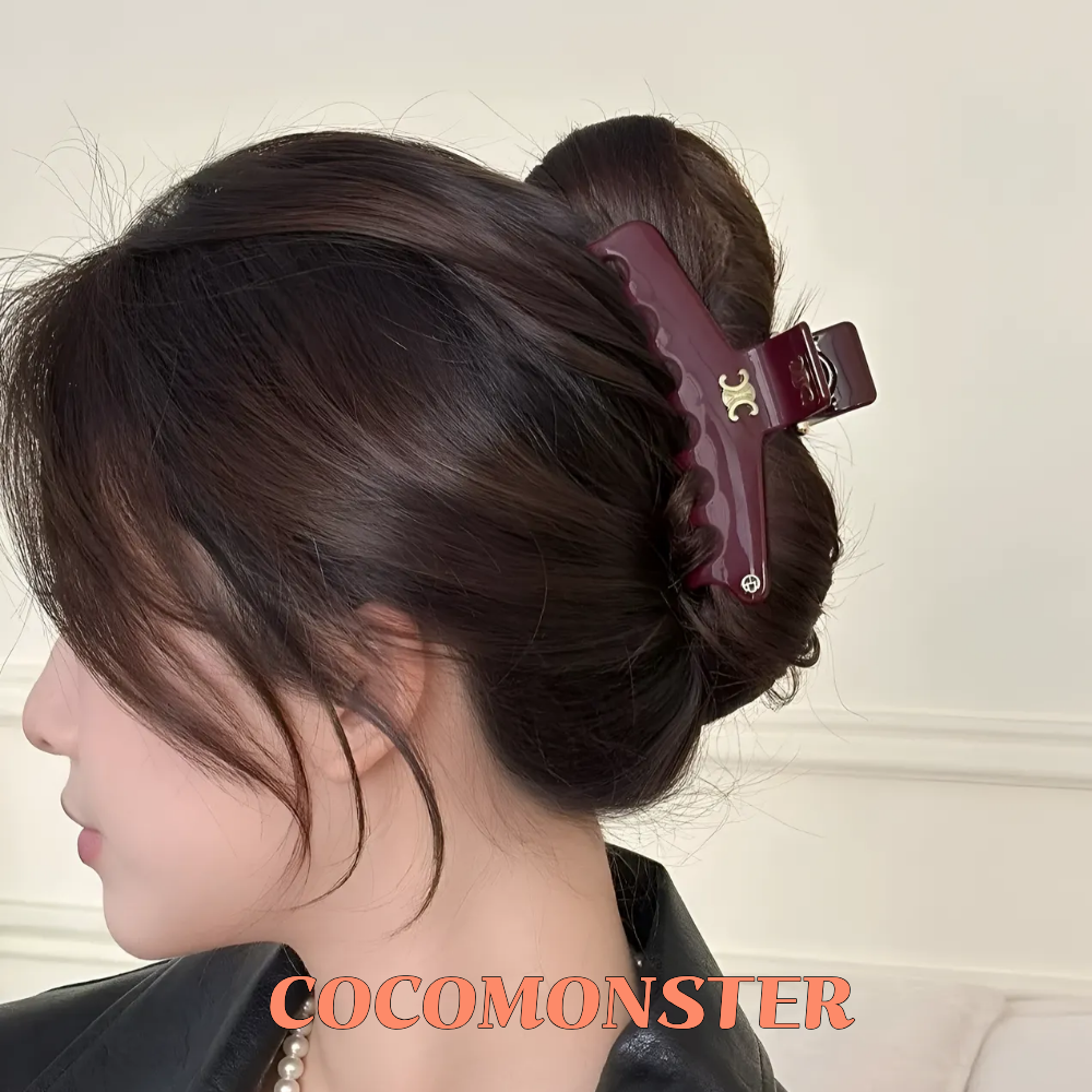 COCOMONSTER 프리미엄 골드 포인트 올림머리 헤어 집게핀 반머리 악어 집게핀 11cm 25,000원