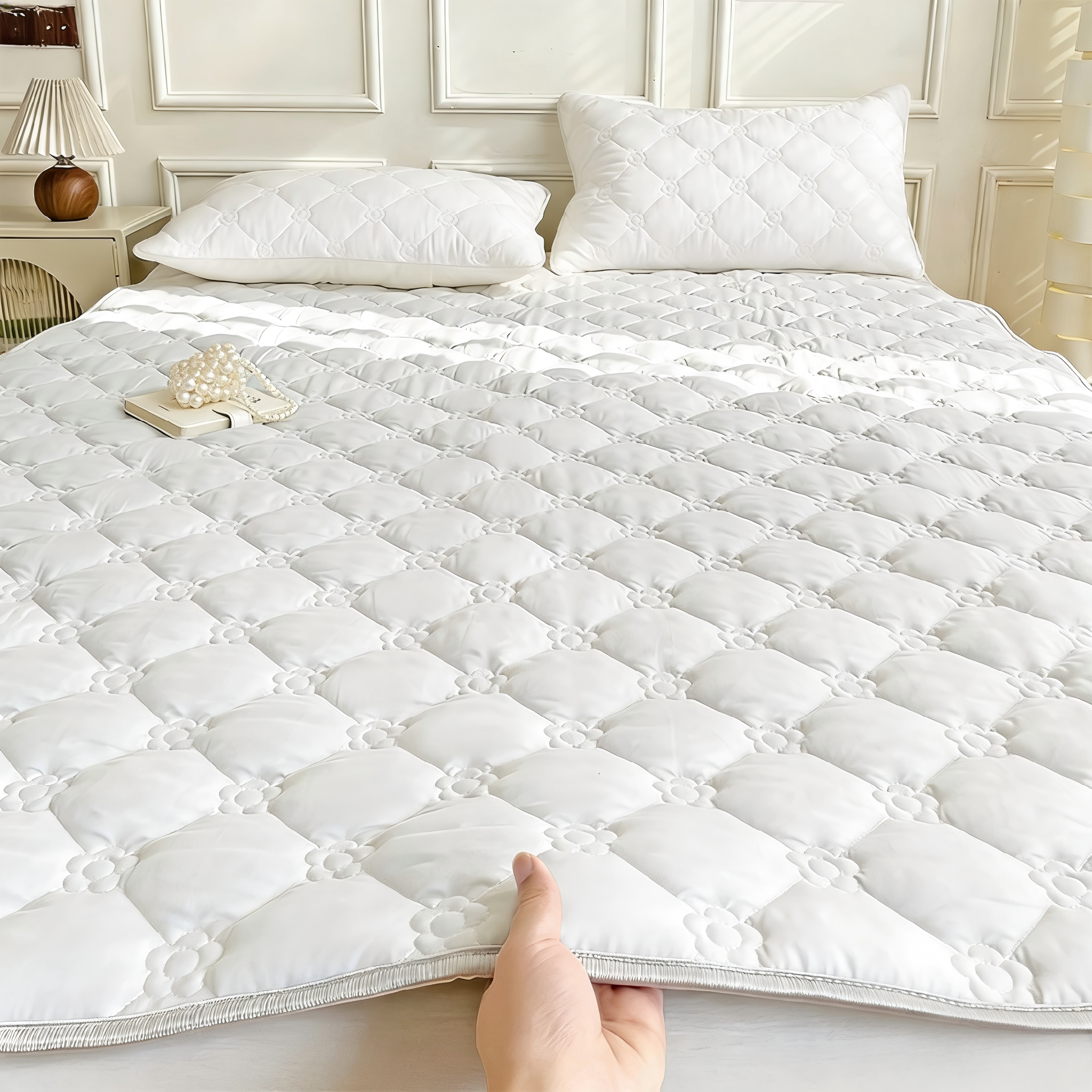 모다까사 사계절 알러지케어 누빔 침대패드 고정밴드, 화이트 31,900원