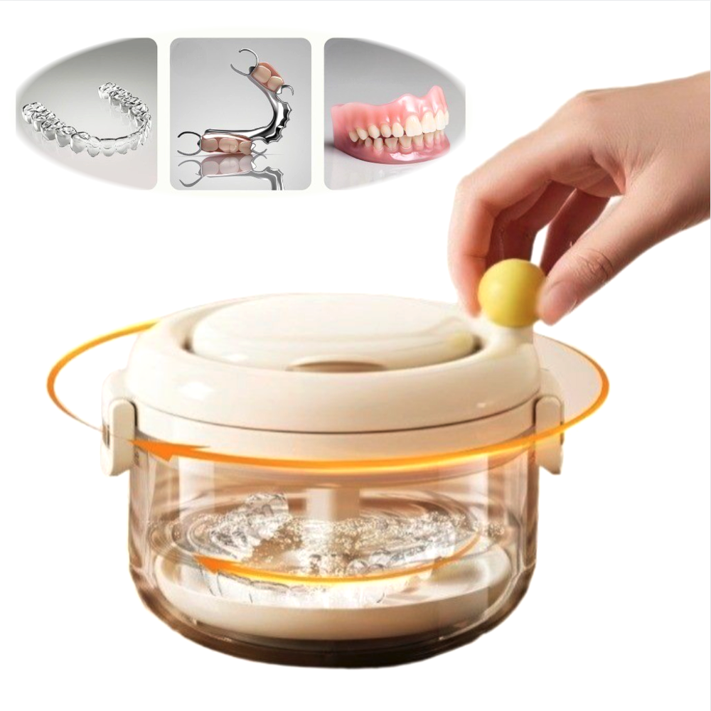 헤이데야 구강케어 의치 틀니케이스 교정기 보관함 교정기유지장치 회오리 세척통, 1개, 베이지 12,000원
