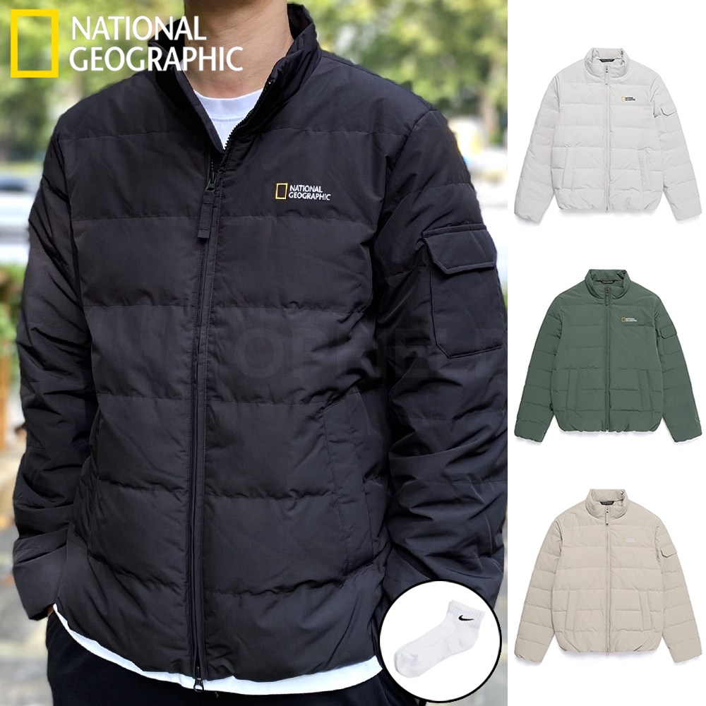내셔널지오그래픽 경량 패딩 헤론 스탠드텍 25FW신상 구스다운 숏패딩 남녀공용 + 양말증정 188,800원