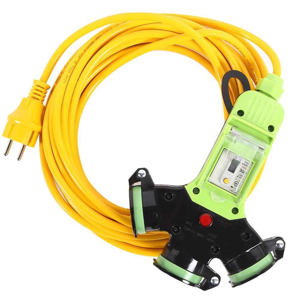 국산 방우형 전기 연장선 고용량 누전차단 3구 콘센트 산업용 캠핑용 멀티탭 3800W, 1개, 50m 156,000원