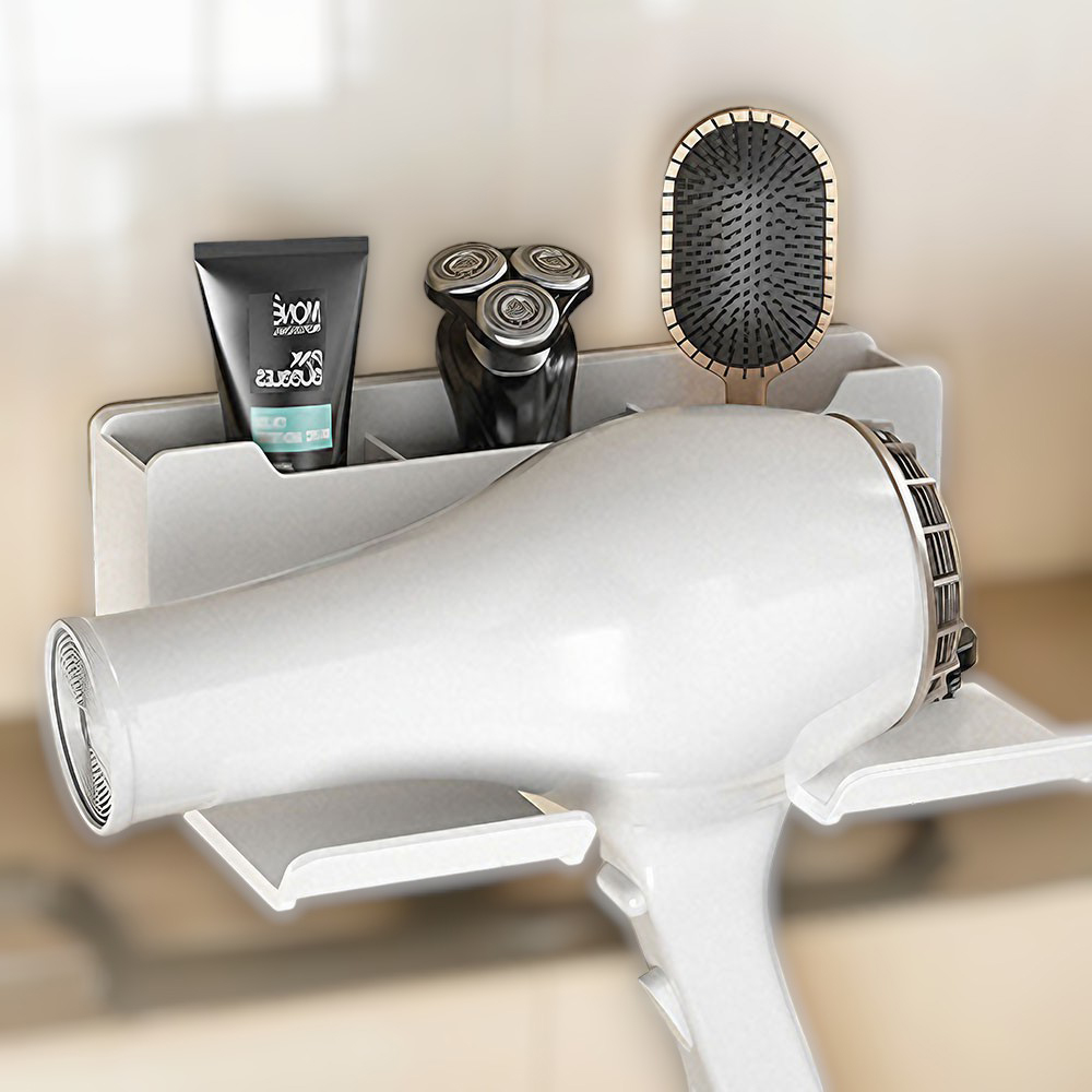 무타공 부착식 욕실 드라이기 거치대 걸이, 1개, 수납형B 화이트 1,800원