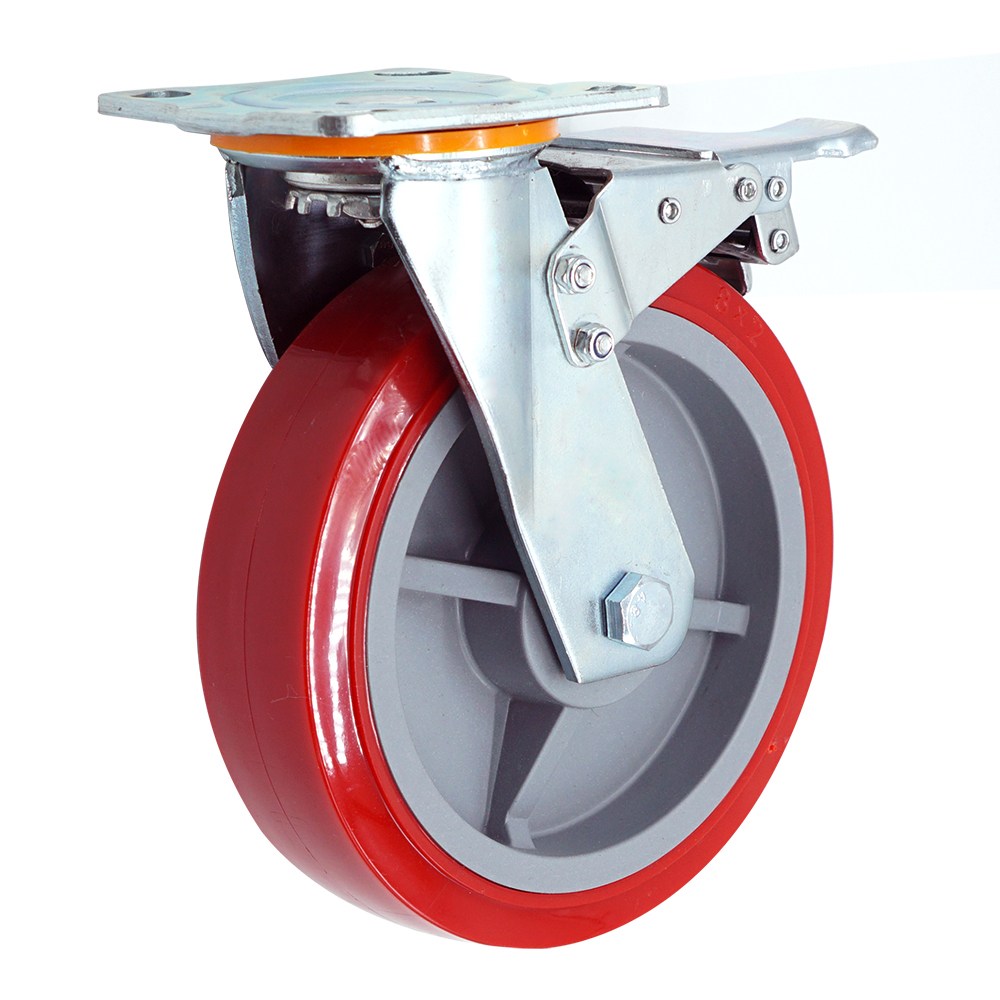 고중량 적색 캐스터 회전 브레이크형 20cm(8인치) 19,500원