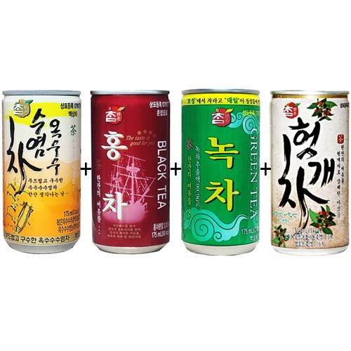 참맑은 녹차 175ml(30캔) + 참맑은 홍차 175ml(30캔) + 참맑은 옥수수수염차 175ml(30캔) + 웅진 헛개차 180ml(30캔) 45,910원