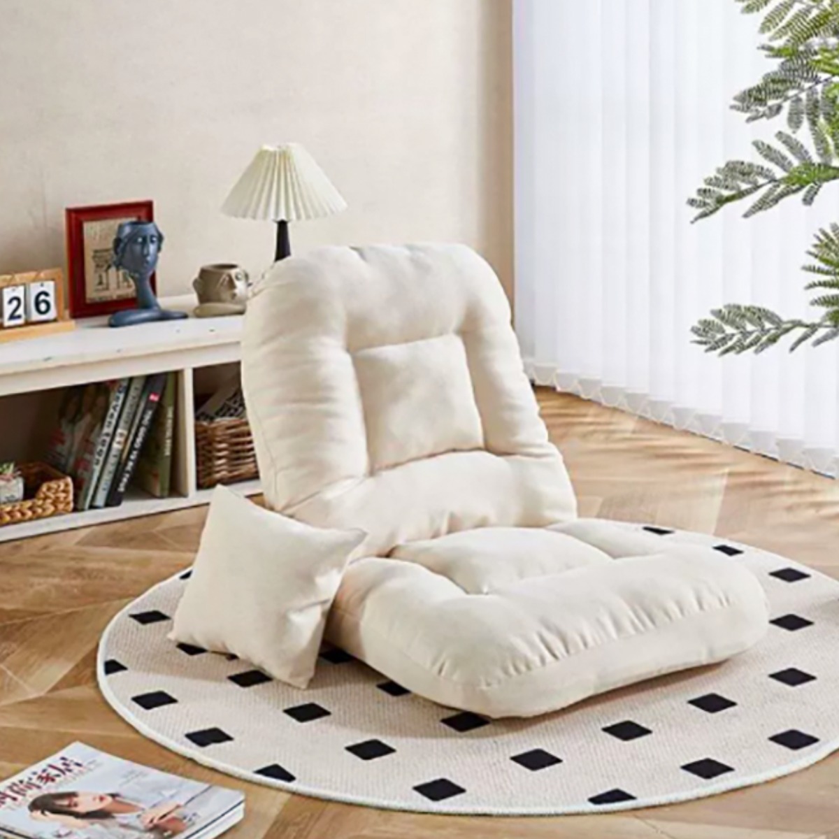 데스텀 1인용 각도조절 등받이 좌식의자, 1개, 화이트 28,900원