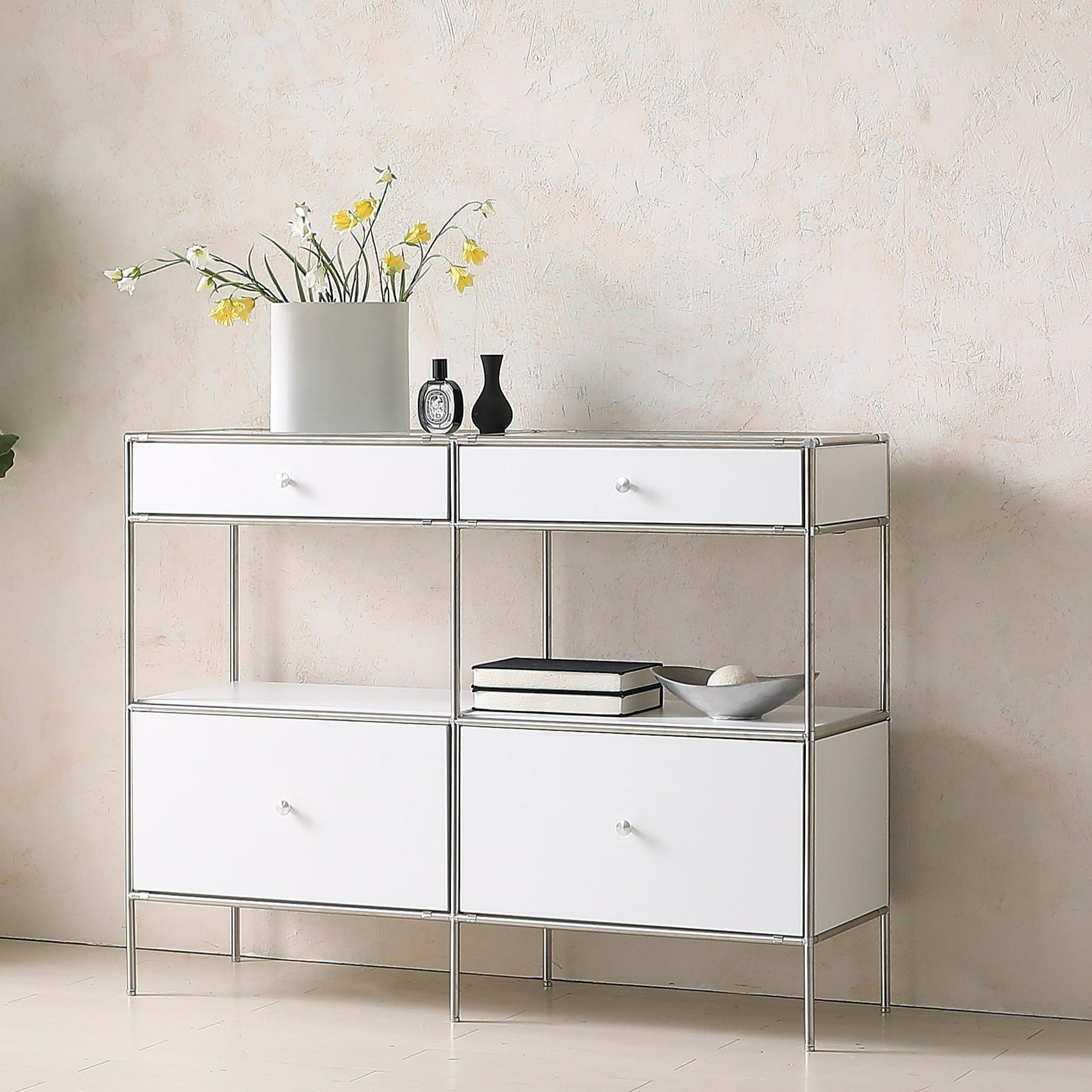 모두리아 모듈 1200 수납장 상하부 4칸 서랍선반형 미드센츄리 618,000원