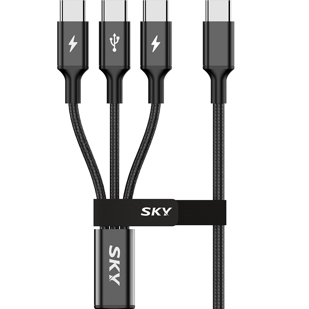 SKY 비트 60W 3in1 C to C타입 고강도 패브릭 멀티 고속 충전 메탈 케이블 6,490원