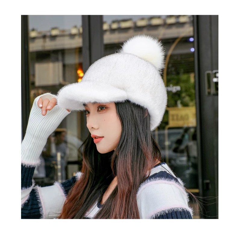 코코린느 방울 퍼 야구 캡모자 밍크 볼캡 (5colors) 13,900원