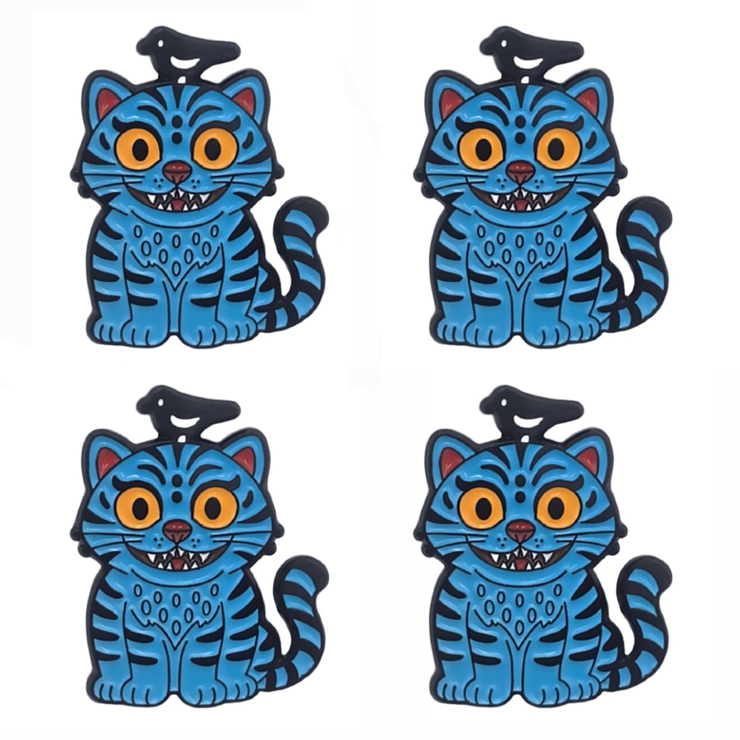 까치호랑이 뺏지 호작도 민화 캐릭터 핀타입 호랑이 뱃지(파란색 4개) 32,000원