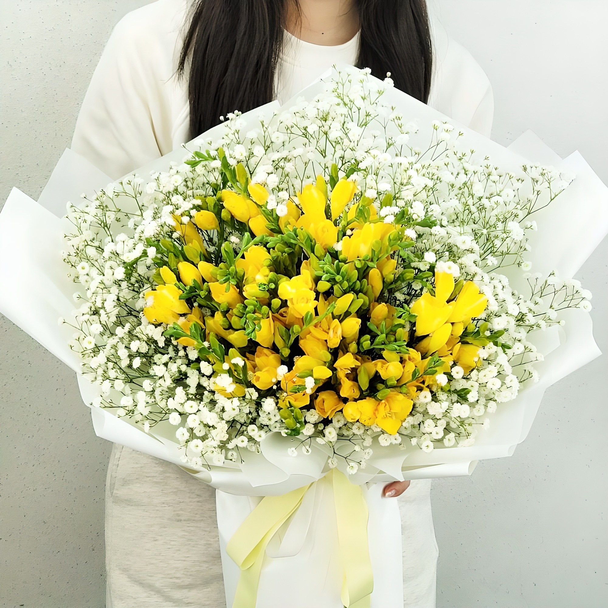 프리지아 생화 꽃다발 농장직송 데일리꽃, 1개 48,900원