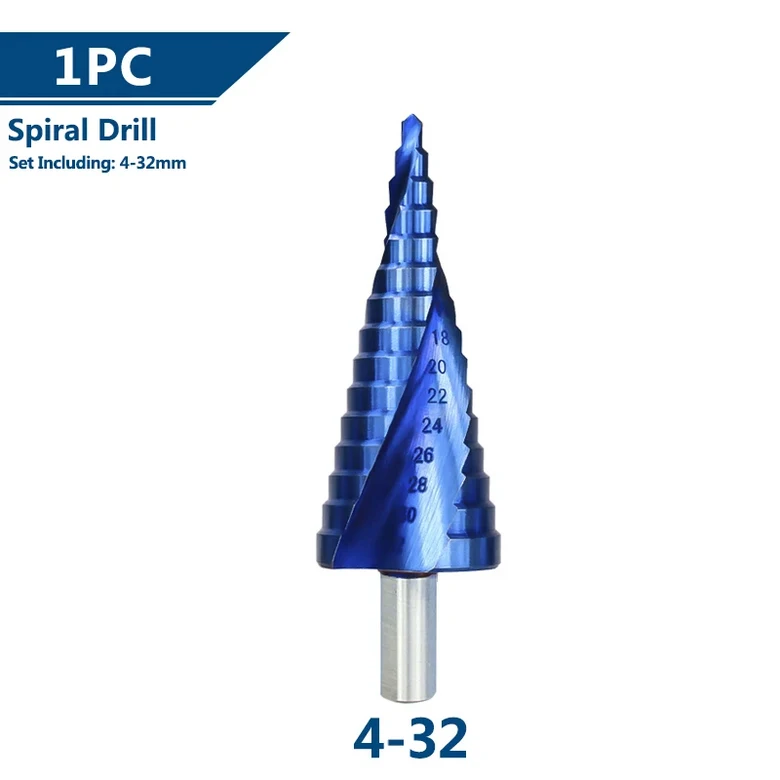 XCAN 금속 드릴 4-32mm HSS 나노 블루 코팅 스텝 드릴 비트 드릴링 도구 HSS 금속 목재 홀 커터 스텝 콘 드 15,000원