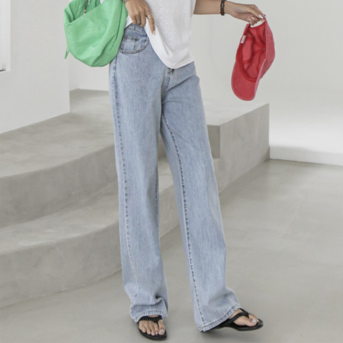 [나크21] (S-XL) 루즈핏 청 데님 와이드팬츠 여성용 NK12-P-23 29,900원