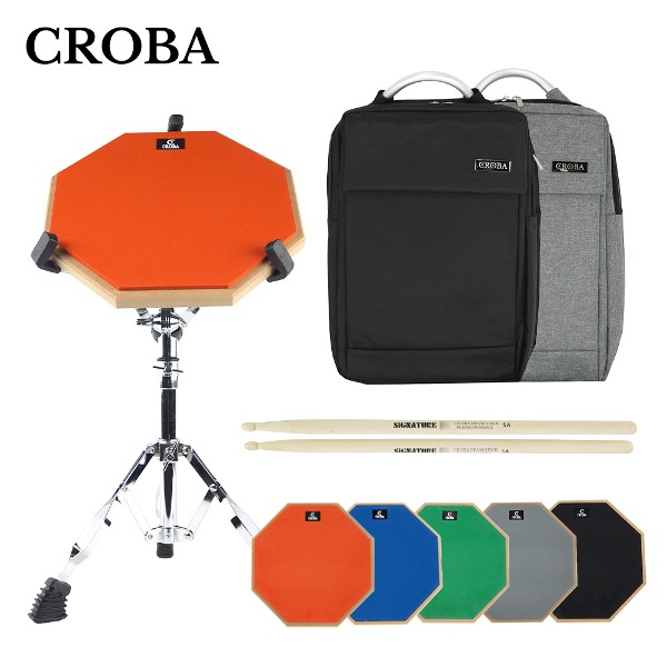 크로바 29cm 드럼연습패드 CDP-12 드럼스틱 각인무료 세트 연습용 입문용, 그린, 1개 53,000원