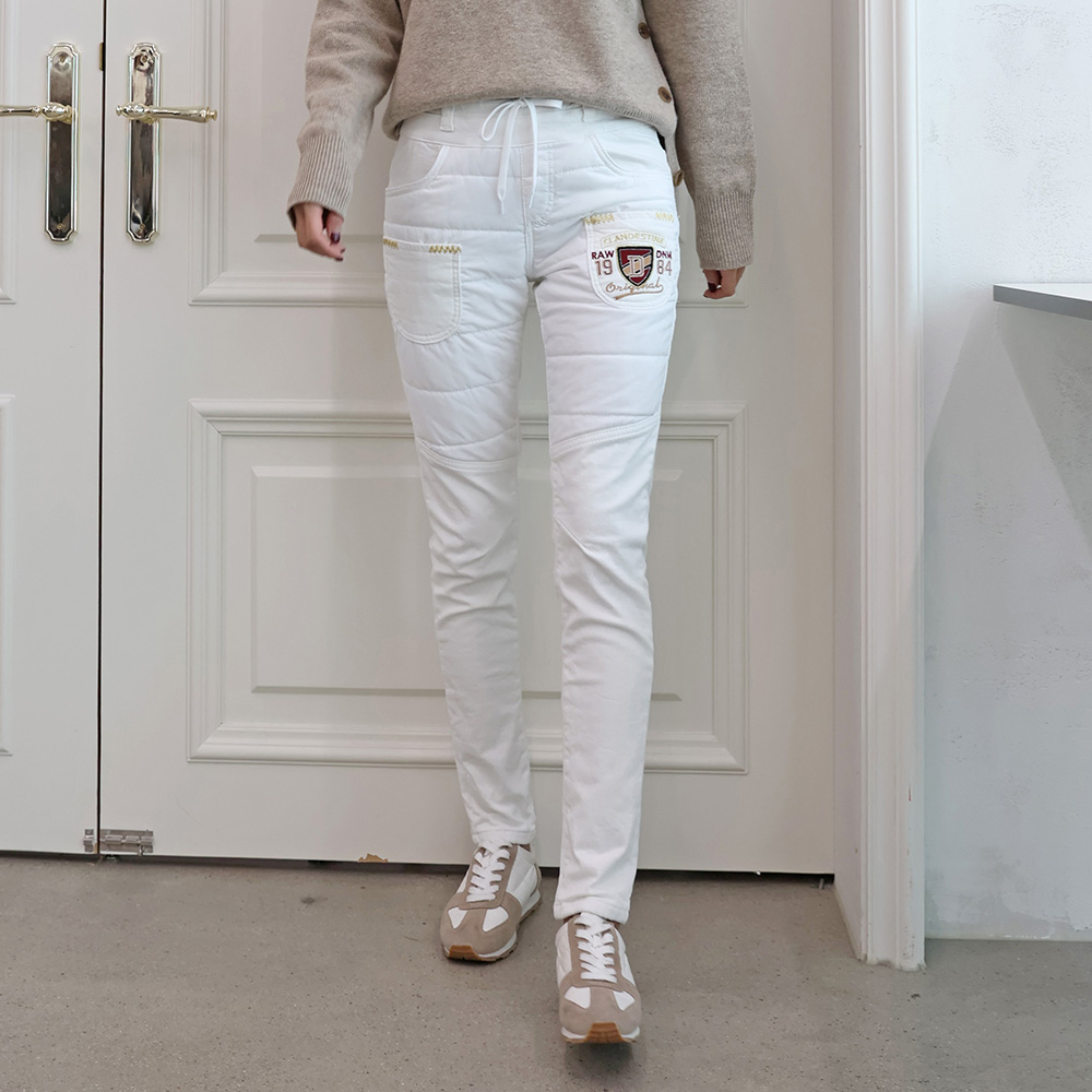 모모스 겨울 여성용 슬림핏 기모 누빔 면바지 허리밴딩 스판 조거팬츠 winter jogger pants 79,000원