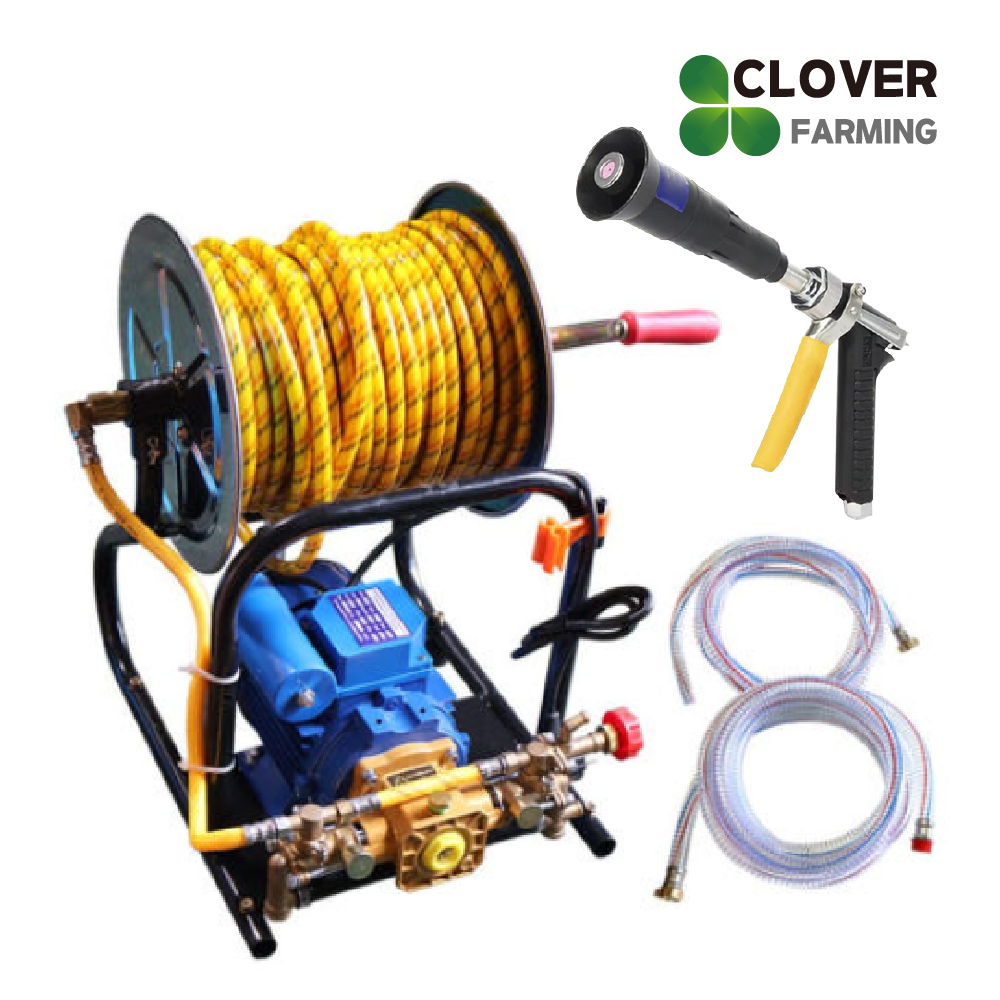 동력분무기 구보텍 220V 전기 모터 분무기 50m 호스릴 탑재형 농약 살포기 살수기 330,000원