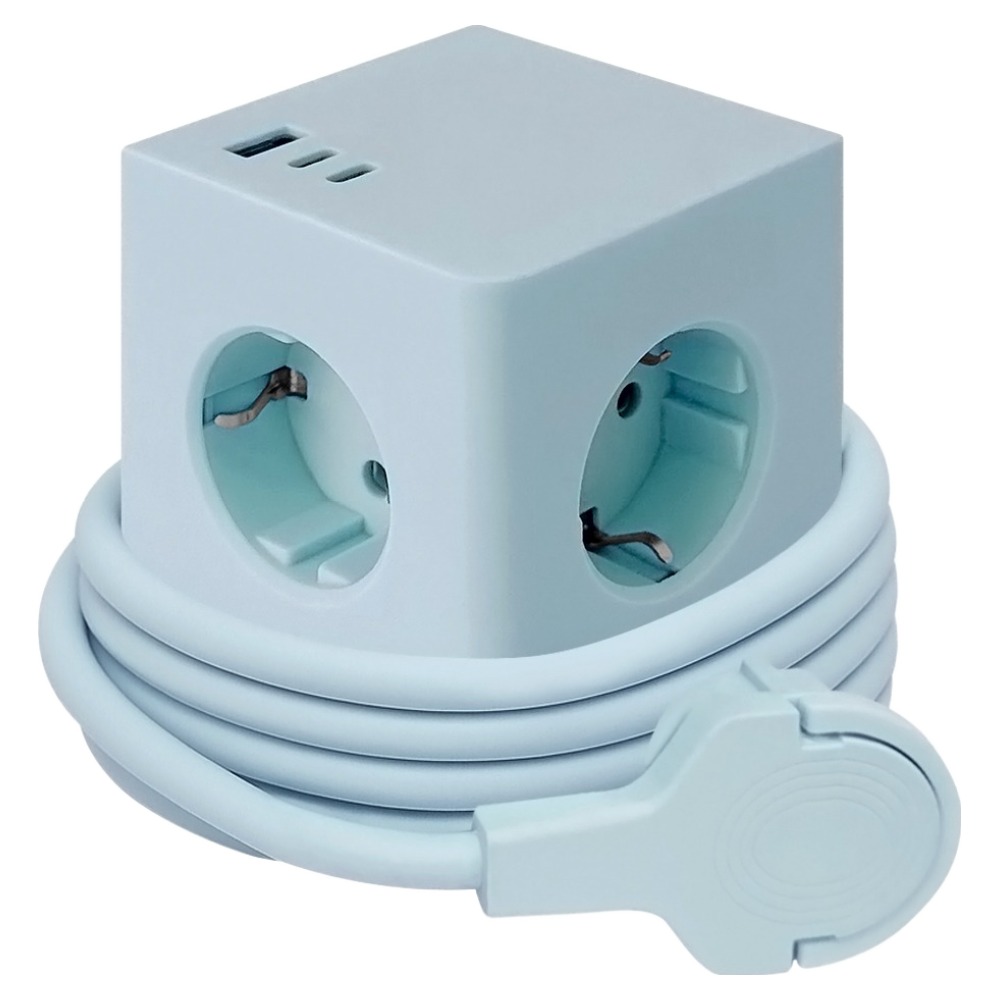 원스탑 제로갭 납작 큐브 고용량 USB C 고속충전 멀티탭 4000W, 1개, 스카이블루, 1.8m 29,400원