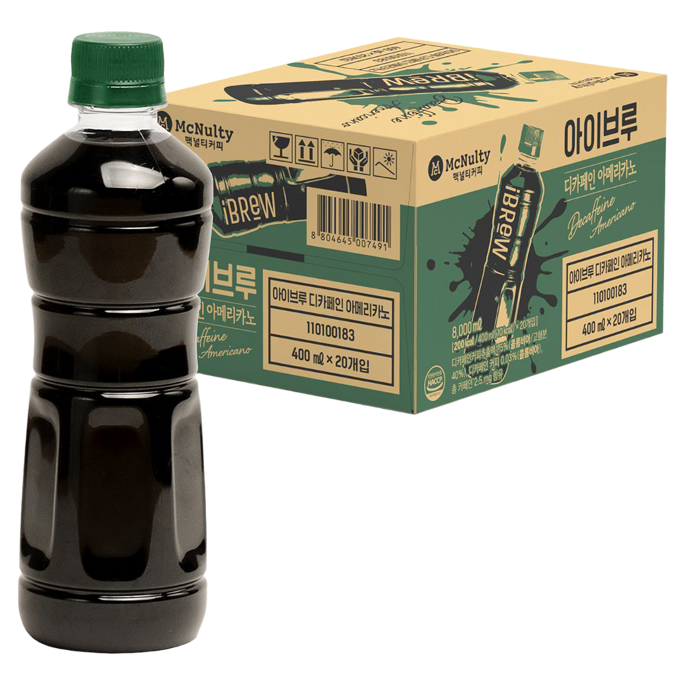 아이브루 디카페인 아메리카노 블랙커피 무라벨, 20개, 400ml 18,800원