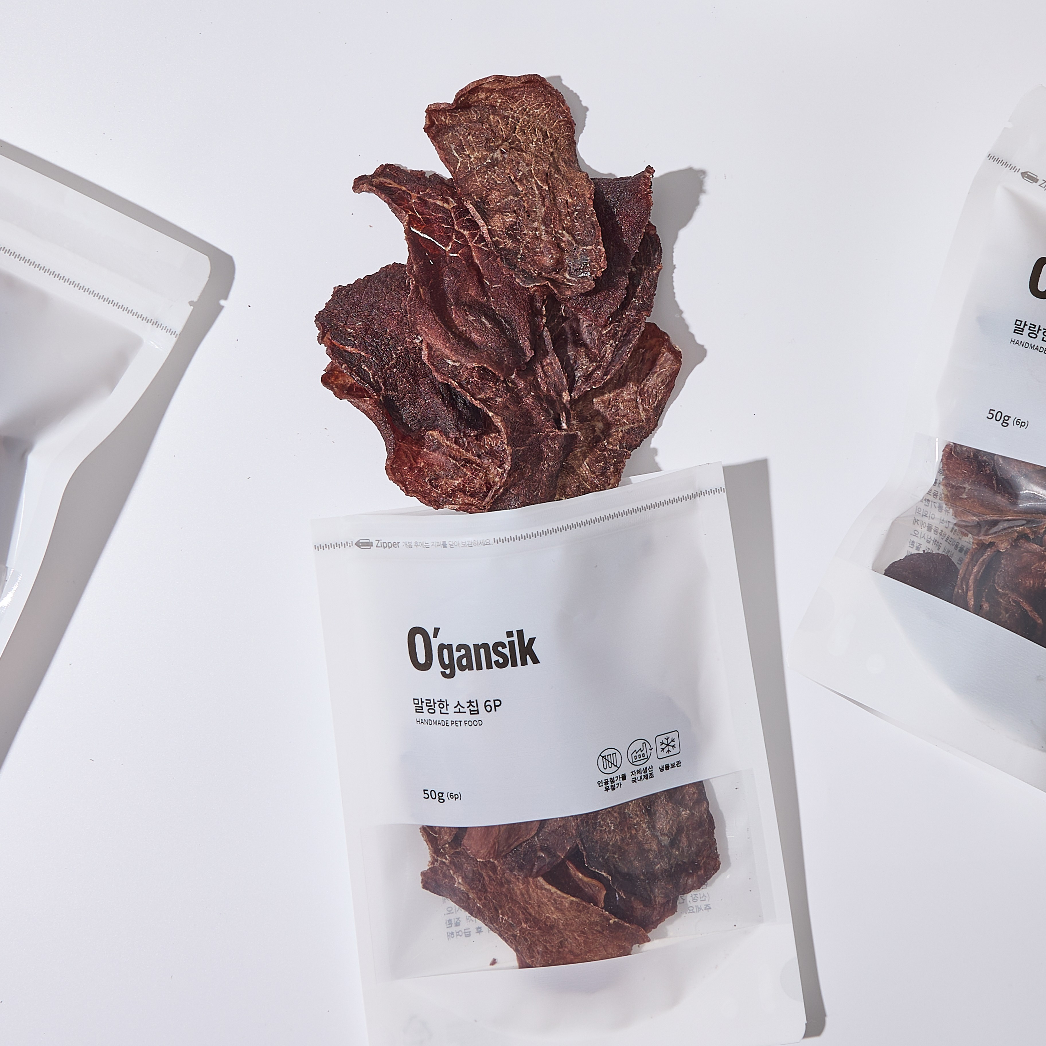 오간식 말랑한 부드러운 강아지간식 수제 소고기 육포 소고기 쇠고기, 1개, 50g, 소칩 14,900원