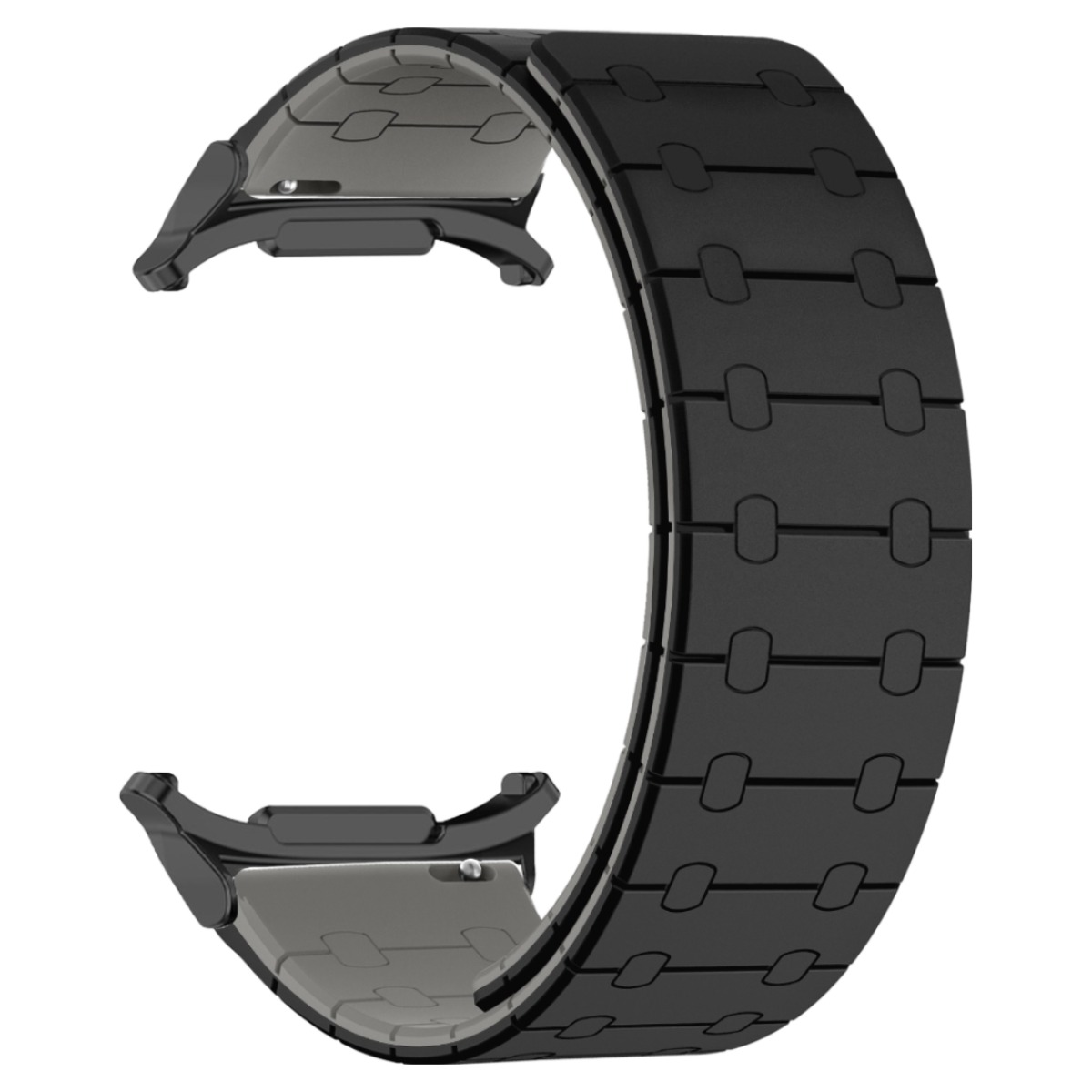 투톤 강력한 마그네틱 갤럭시워치 7 8 울트라 47mm 실리콘 스트랩 자석 밴드, 블랙스틸-(블랙+그레이), 1개 18,800원